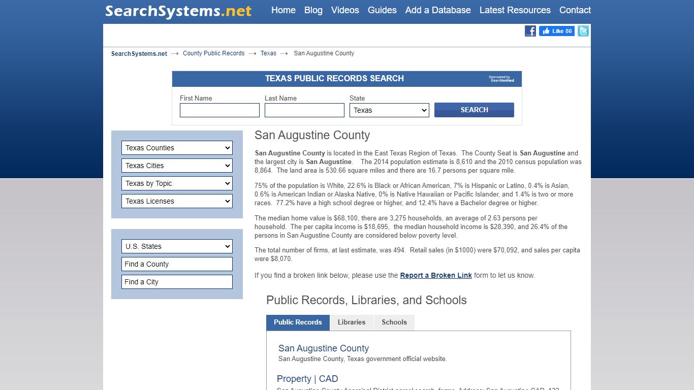 San Augustine County Criminal and Public Records